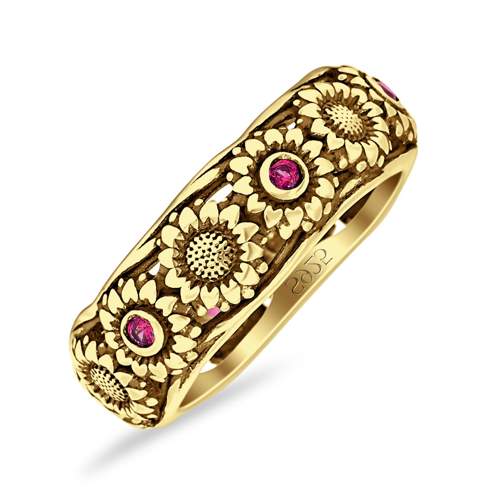 Sterling Silver Sunflower Ring