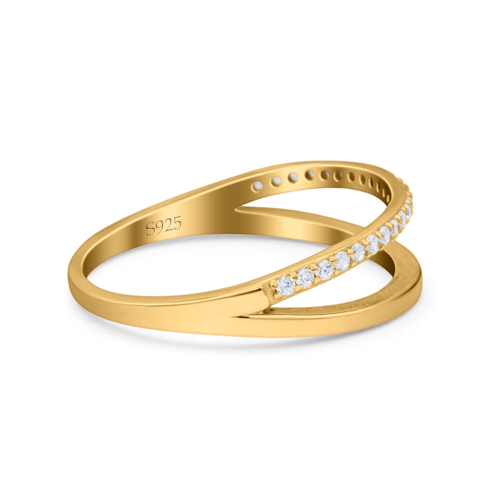 Half Eternity Ring Wedding Engagement Band Round Simulated Cubic Zirconia 925 Sterling Silver (6mm)