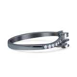 Half Eternity Ring Wedding Engagement Marquise Simulated Cubic Zirconia 925 Sterling Silver