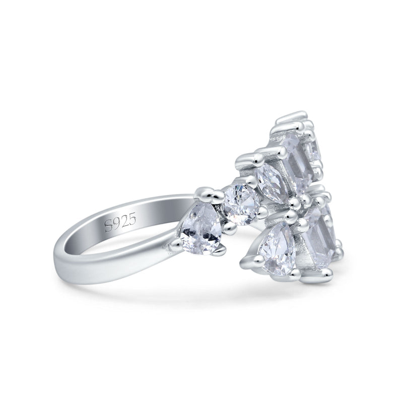 Vintage style Wedding Rings Cubic Zirconia 925 Sterling Silver