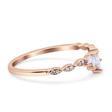 Half Eternity Wedding Ring Marquise Simulated Cubic Zirconia 925 Sterling Silver