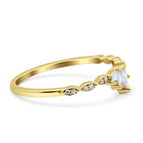 Half Eternity Wedding Ring Marquise Simulated Cubic Zirconia 925 Sterling Silver