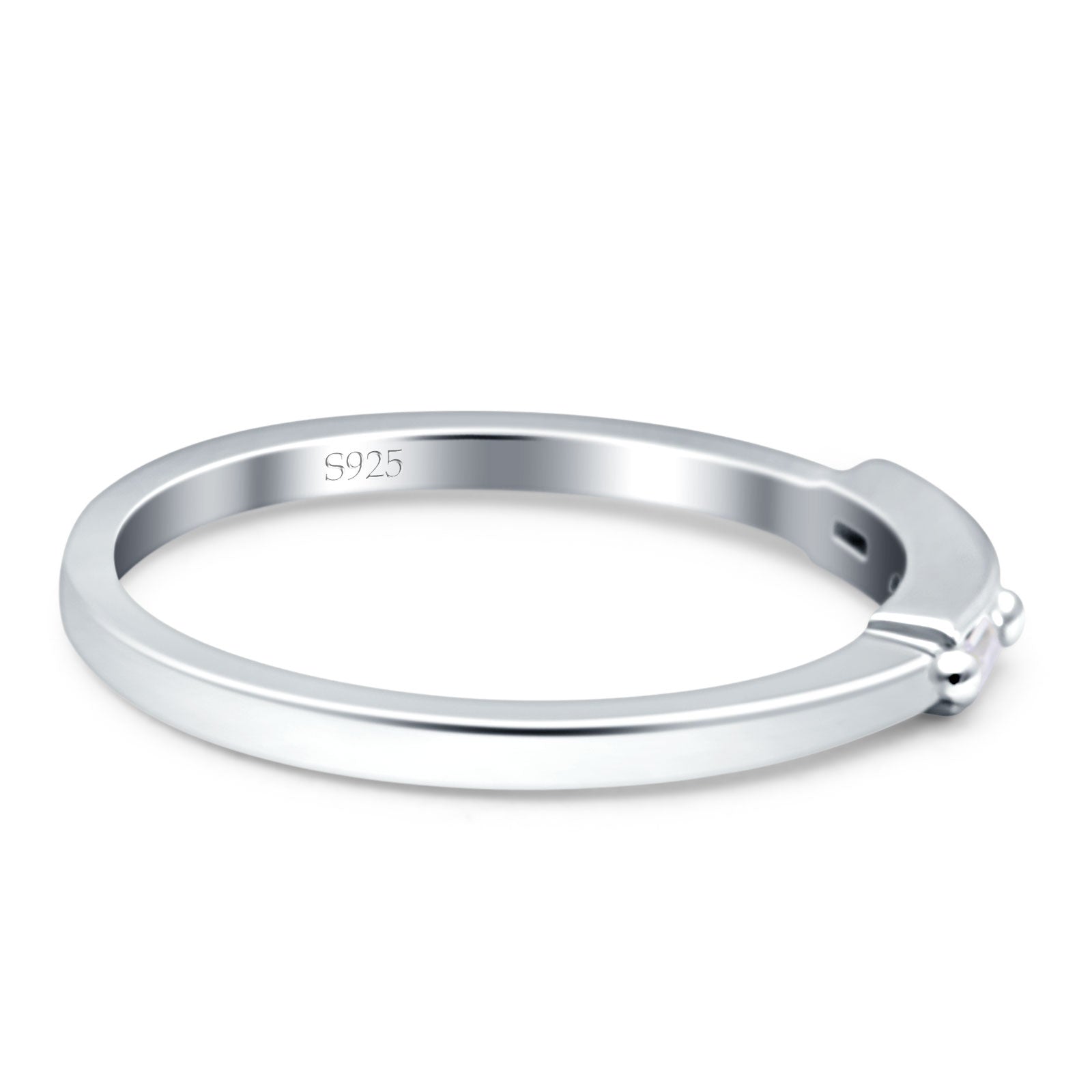 Three-Stone Baguette Eternity Band Cubic Zirconia 925 Sterling Silver
