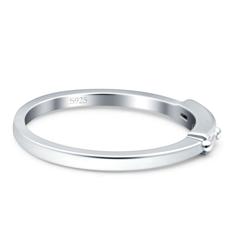 Three-Stone Baguette Eternity Band Cubic Zirconia 925 Sterling Silver