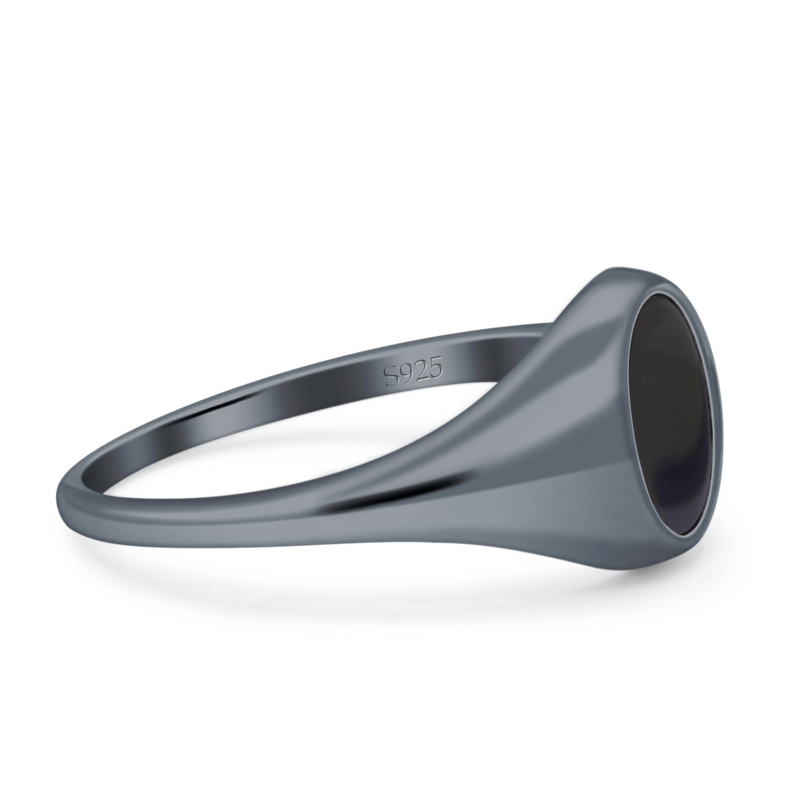 Signet Oval Thumb Ring Fashion Solid 925 Sterling Silver