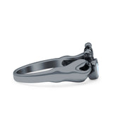 Petite Dainty Heart Lab Opal Ring Solid Oxidized 925 Sterling Silver