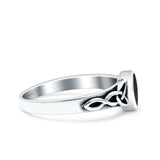 Celtic Style Marquise Lab Opal Ring Solid Oxidized 925 Sterling Silver