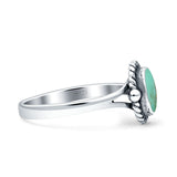 Oval Fashion Lab Created Opal Ring Oxidized 925 Sterling Silver