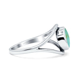 Round Thumb Ring Statement Fashion Oxidized Lab Created Opal Solid 925 Sterling Silver