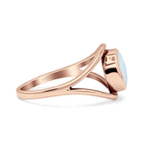 Round Thumb Ring Statement Fashion Oxidized Lab Created Opal Solid 925 Sterling Silver