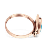 Triangular Ring Created White Opal & Blue Opal Oxidized 925 Sterling Silver