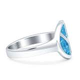 Peace Sign Thumb Ring Lab Created Opal 925 Sterling Silver