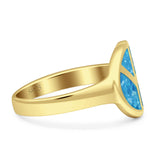 Peace Sign Thumb Ring Lab Created Opal 925 Sterling Silver