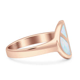 Peace Sign Thumb Ring Lab Created Opal 925 Sterling Silver