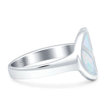 Peace Sign Thumb Ring Lab Created Opal 925 Sterling Silver