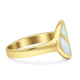 Peace Sign Thumb Ring Lab Created Opal 925 Sterling Silver