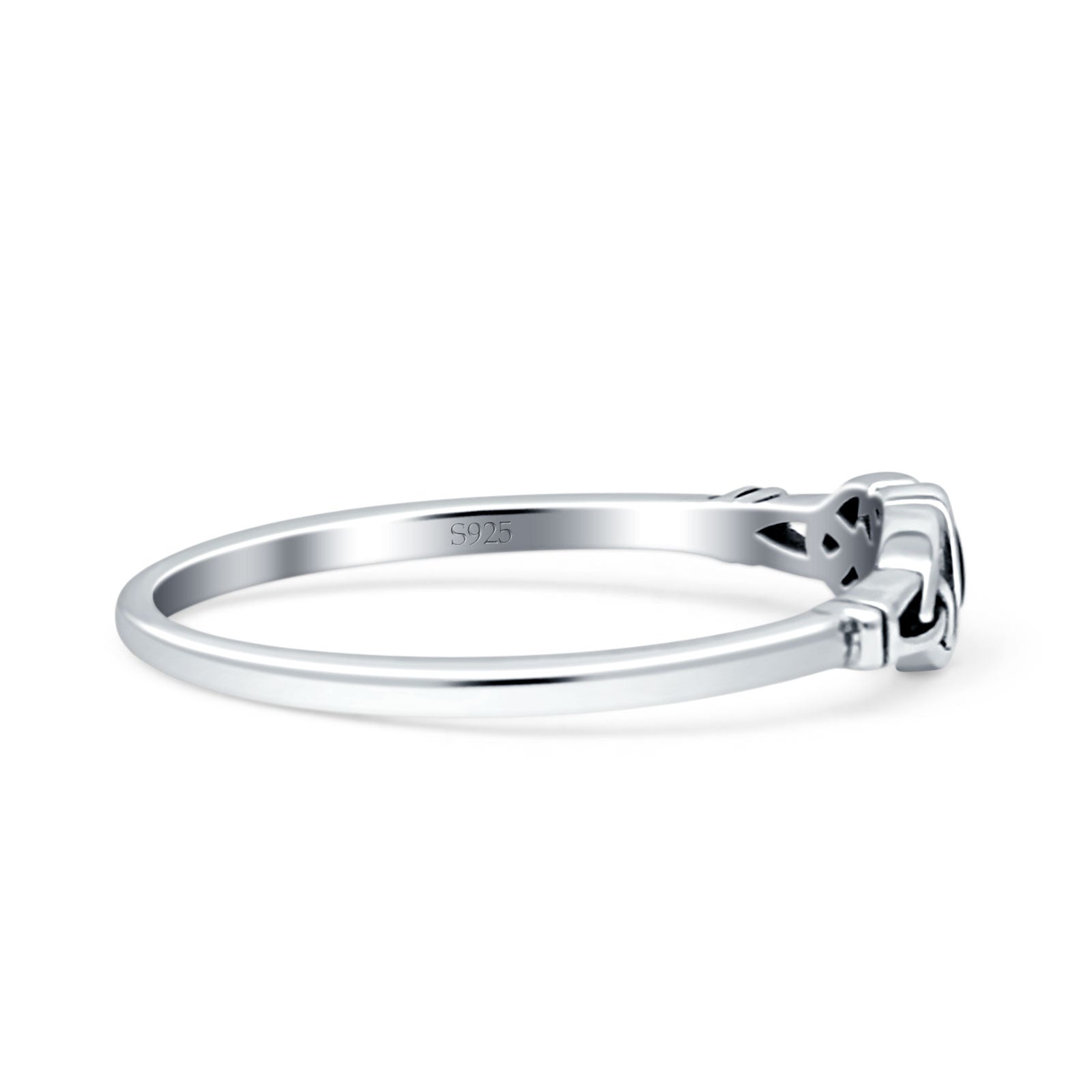 Weave Trinity Celtic Oval Thumb Ring Statement Fashion Oxidized Lab Created Opal 925 Sterling Silver