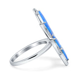 Butterfly Petite Dainty Thumb Ring Lab Created Opal Statement Fashion Ring 925 Sterling Silver