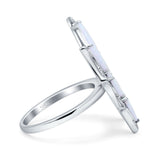 Butterfly Petite Dainty Thumb Ring Lab Created Opal Statement Fashion Ring 925 Sterling Silver