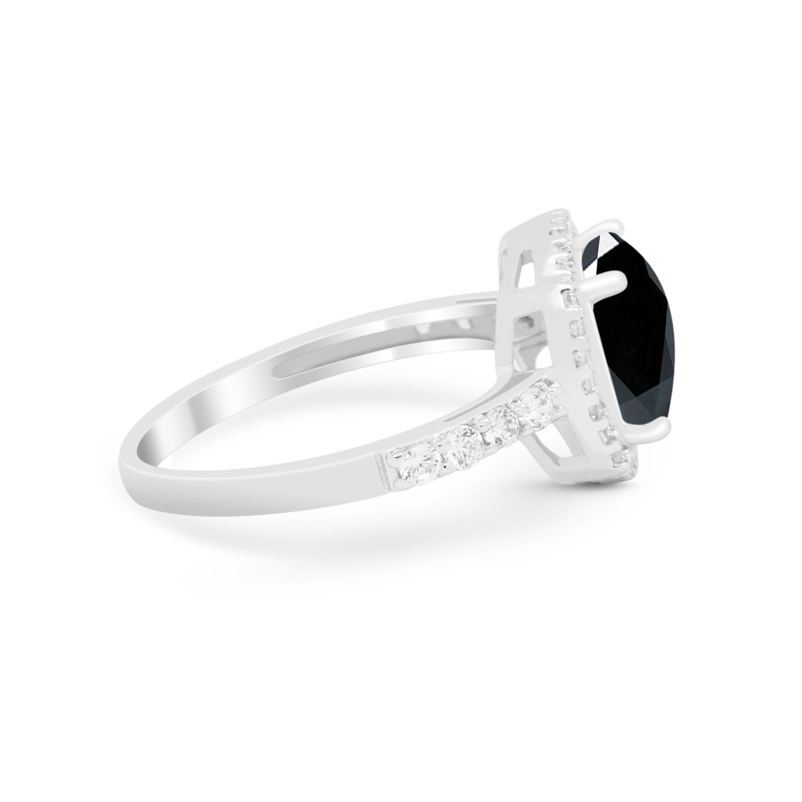 Art Deco Cushion Cut Engagement Ring Simulated Cubic Zirconia 925 Sterling Silver