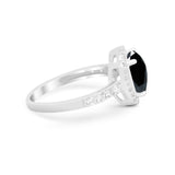 Art Deco Cushion Cut Engagement Ring Simulated Cubic Zirconia 925 Sterling Silver