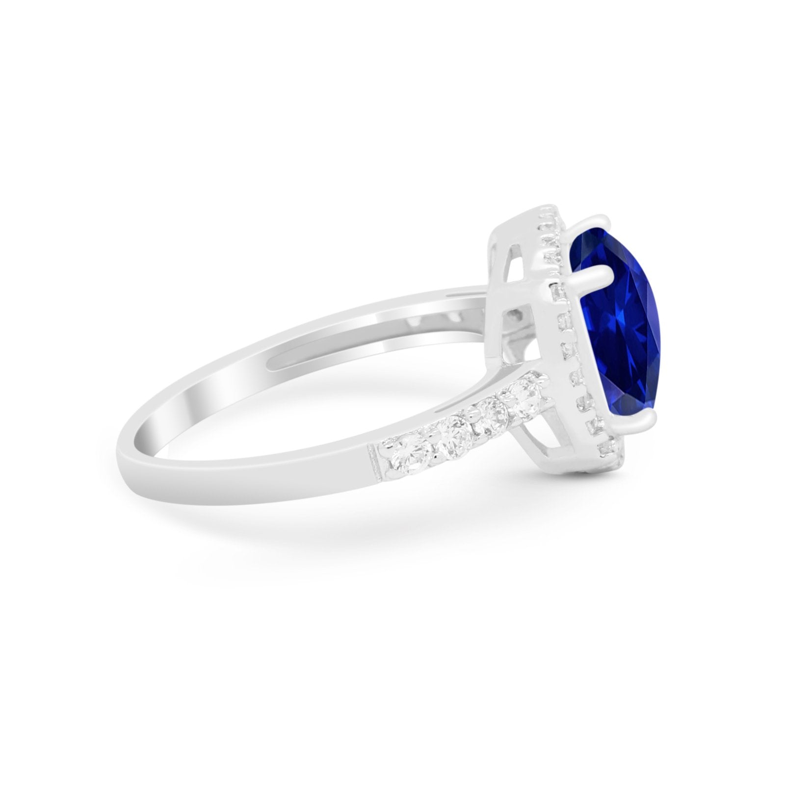 Art Deco Cushion Cut Engagement Ring Simulated Cubic Zirconia 925 Sterling Silver