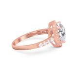 Art Deco Cushion Cut Engagement Ring Simulated Cubic Zirconia 925 Sterling Silver