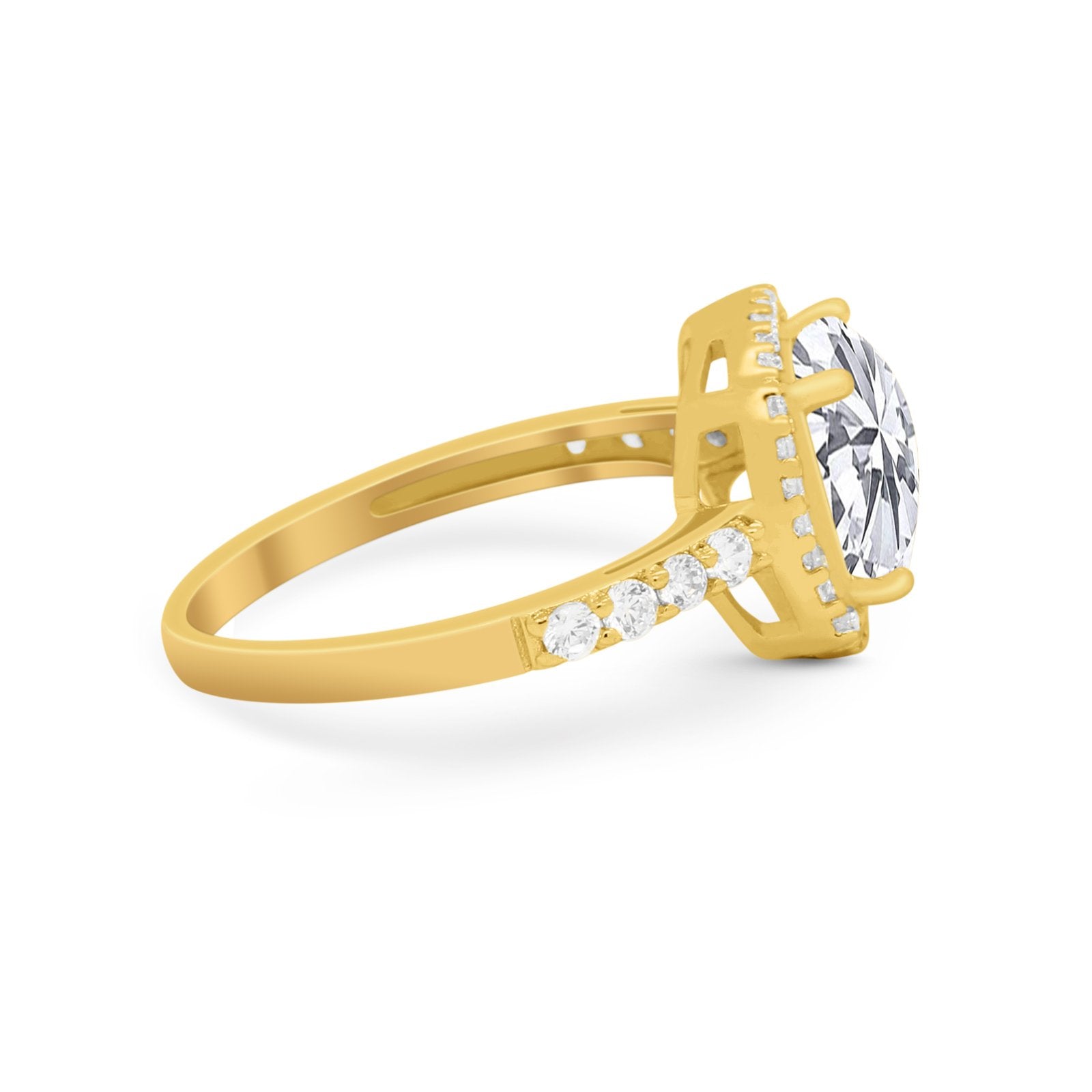 Art Deco Cushion Cut Engagement Ring Simulated Cubic Zirconia 925 Sterling Silver