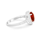 Art Deco Cushion Cut Engagement Ring Simulated Cubic Zirconia 925 Sterling Silver