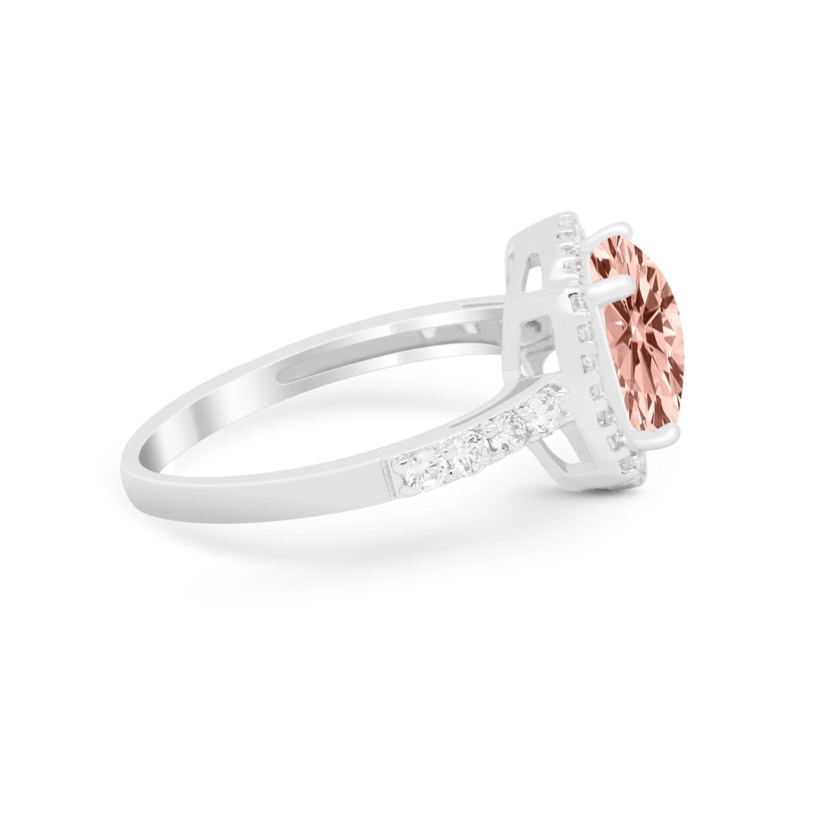 Art Deco Cushion Cut Engagement Ring Simulated Cubic Zirconia 925 Sterling Silver