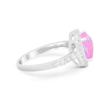 Art Deco Cushion Cut Engagement Ring Simulated Cubic Zirconia 925 Sterling Silver