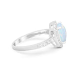 Art Deco Cushion Cut Engagement Ring Simulated Cubic Zirconia 925 Sterling Silver