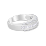 Half Eternity Wedding Band Simulated Cubic Zirconia 925 Sterling Silver