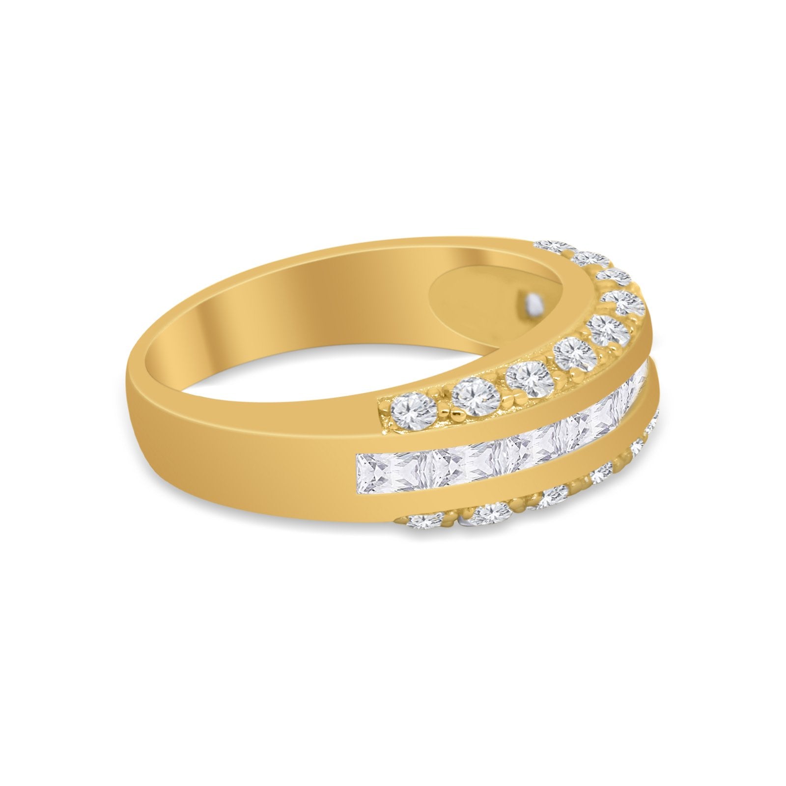 Half Eternity Wedding Band Simulated Cubic Zirconia 925 Sterling Silver