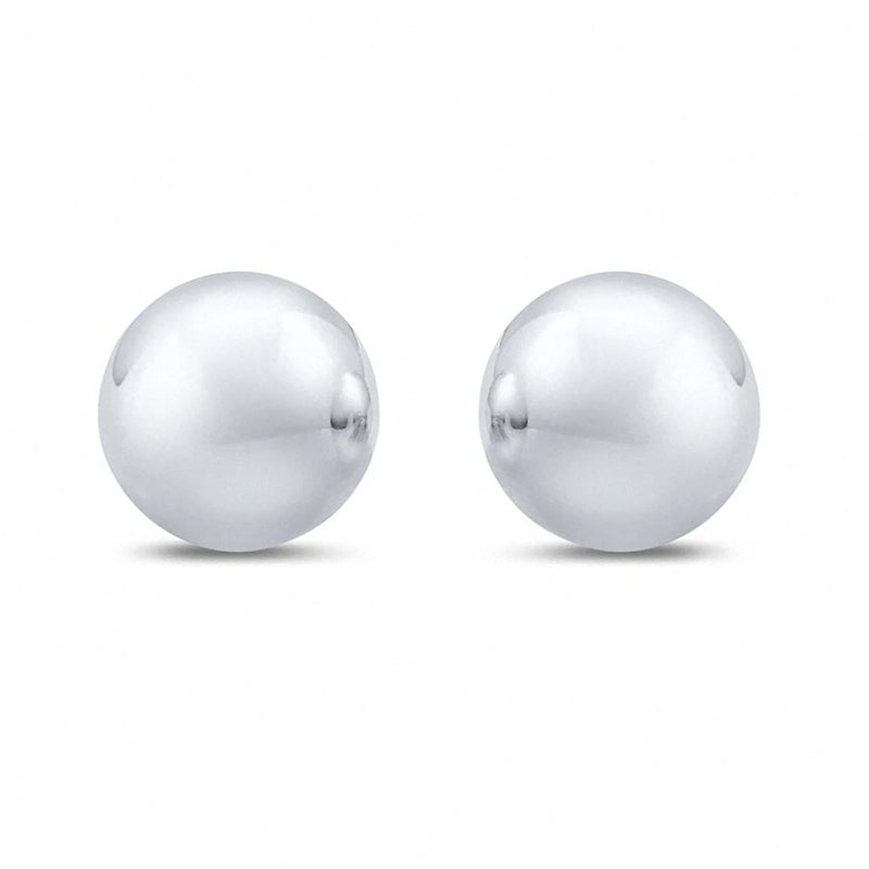 Stud Earrings Round 925 Sterling Silver (6mm-18mm)