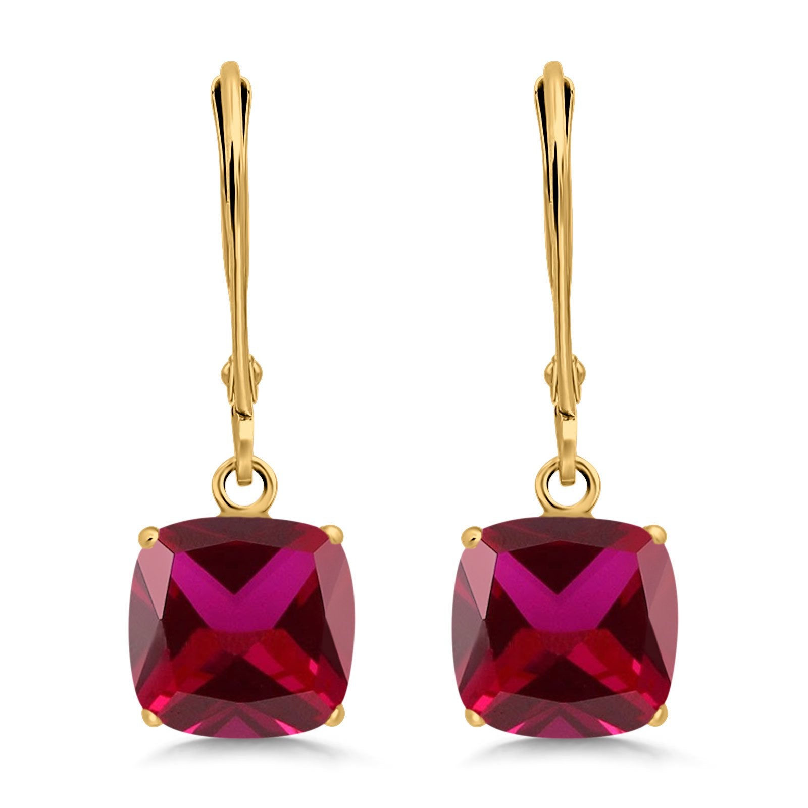 Cushion Cut Bridal Dangling Leverback Earrings Simulated Cubic Zirconia 925 Sterling Silver (3mm-10mm)
