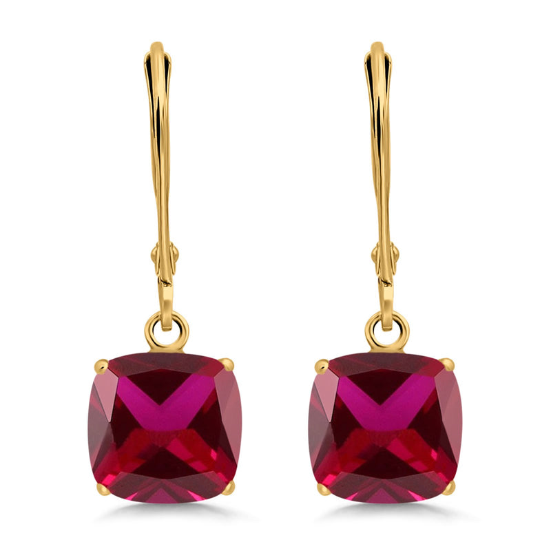 Cushion Cut Bridal Dangling Leverback Earrings Simulated Cubic Zirconia 925 Sterling Silver (3mm-10mm)