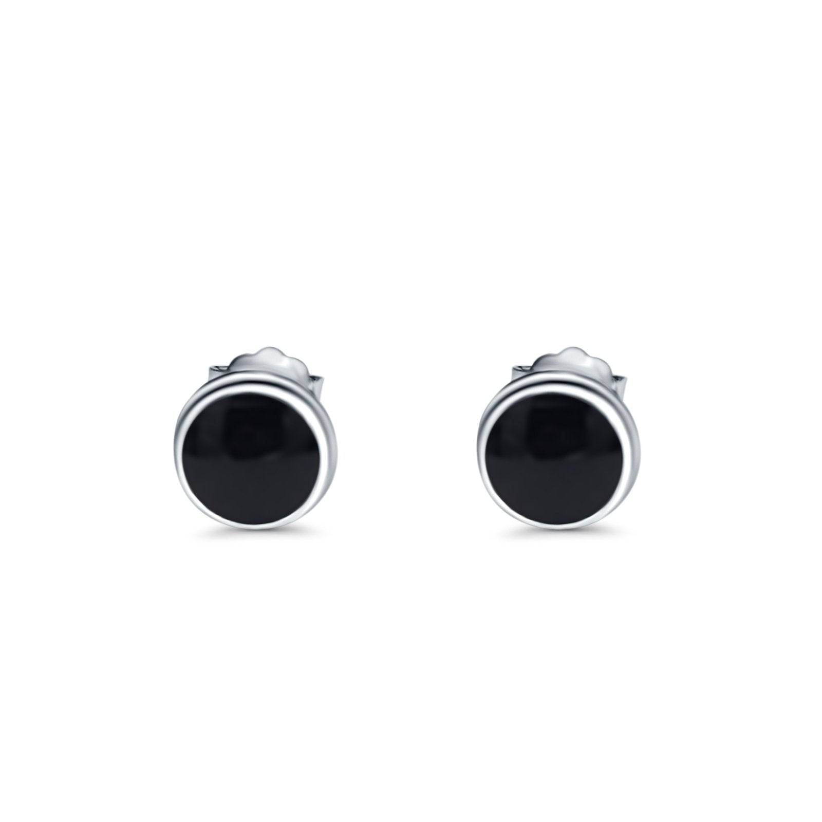 Half Ball Stud Earrings Round 925 Sterling Silver (5mm-16mm)
