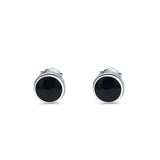 Half Ball Stud Earrings Round 925 Sterling Silver (5mm-16mm)