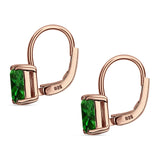 Cushion Leverback Earrings Cubic Zirconia 925 Sterling Silver