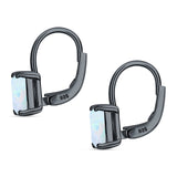 Cushion Leverback Earrings Cubic Zirconia 925 Sterling Silver