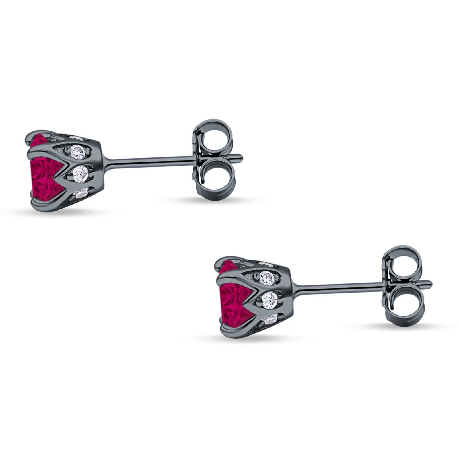 Round Hidden Halo Stud Earring Cubic Zirconia 925 Sterling Silver
