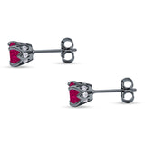 Round Hidden Halo Stud Earring Cubic Zirconia 925 Sterling Silver