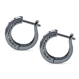 Minimalist Princess Huggie Hoop Earrings Cubic Zirconia 925 Sterling Silver