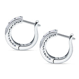 Minimalist Princess Huggie Hoop Earrings Cubic Zirconia 925 Sterling Silver