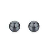 Ball Stud Earrings Round 925 Sterling Silver (2mm-18mm)