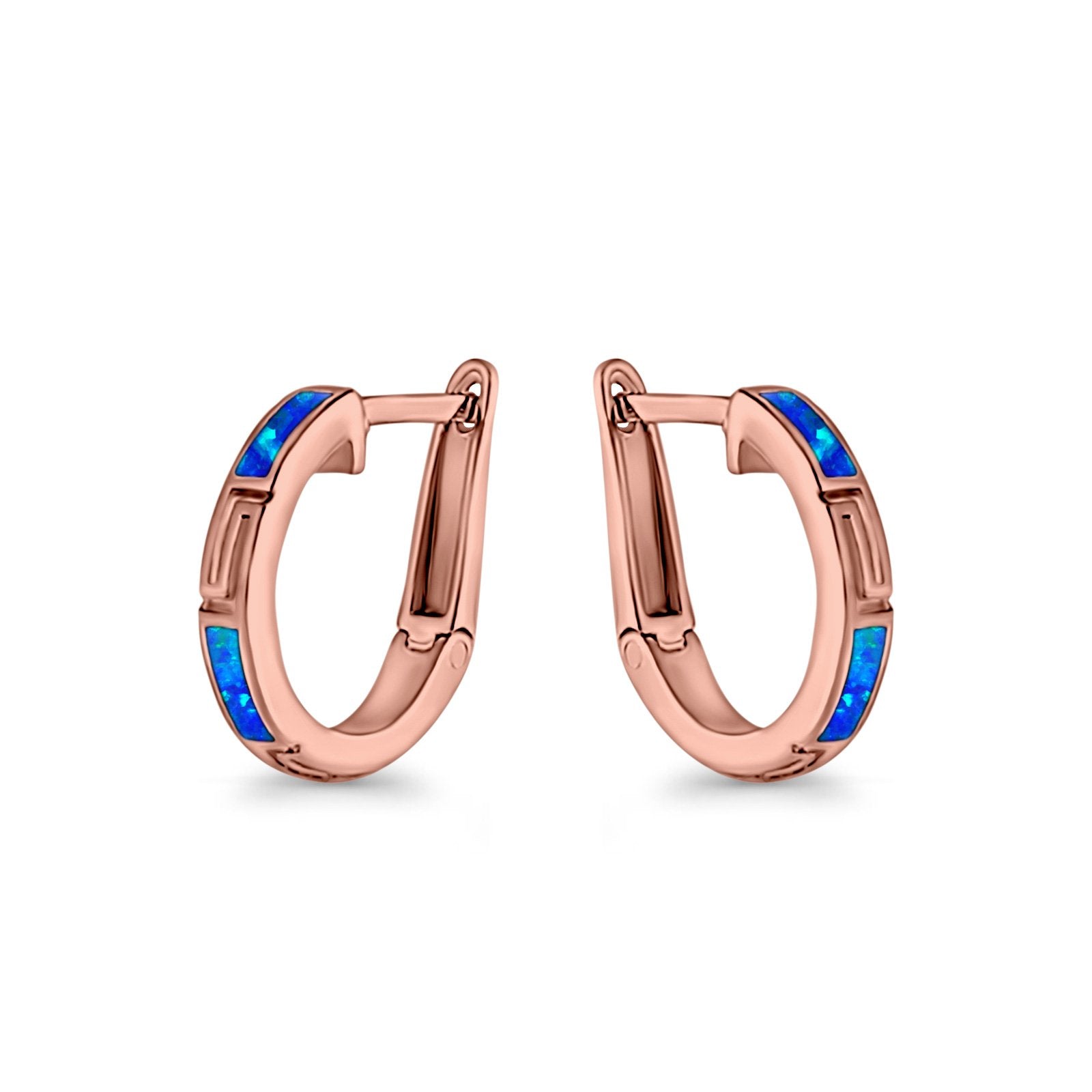Hoop Earrings Created Opal 925 Sterling Silver (18mm)
