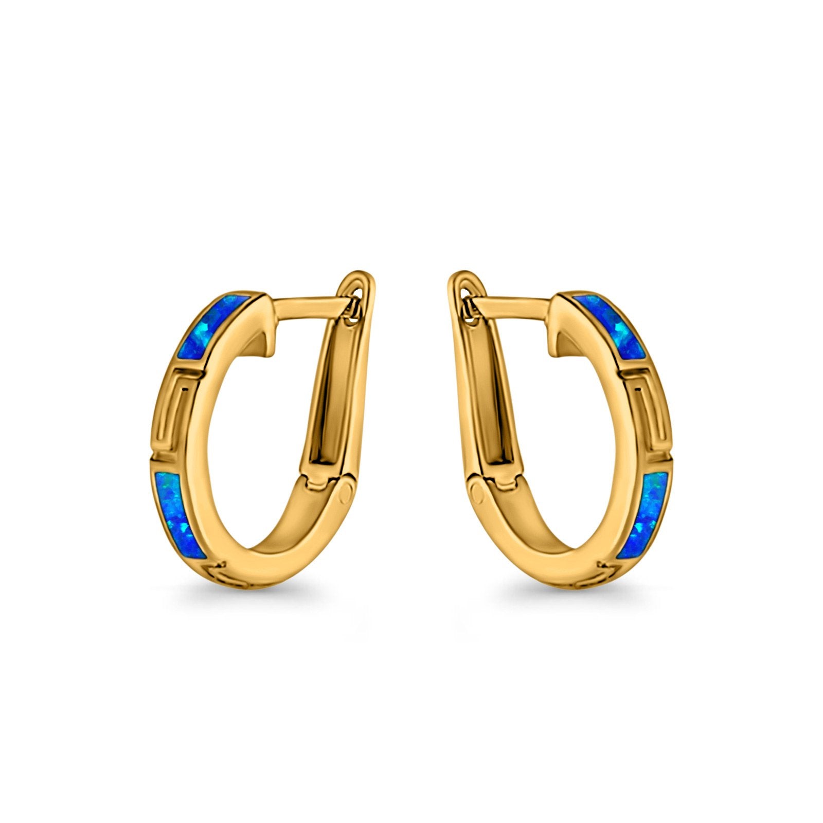 Hoop Earrings Created Opal 925 Sterling Silver (18mm)