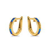 Hoop Earrings Created Opal 925 Sterling Silver (18mm)