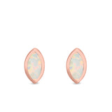 Marquise Stud Earrings Lab Created Opal 925 Sterling Silver (7mm)